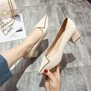 Chunky Heel Asymmetrical Pumps