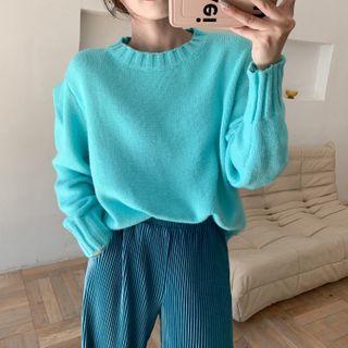 Plain Loose-fit Sweater / Loose-fit Pants