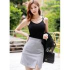 Inset Shorts Slit A-line Miniskirt
