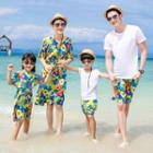 Family Matching Set: Short-sleeve T-shirt + Shorts / Short-sleeve A-line Dress