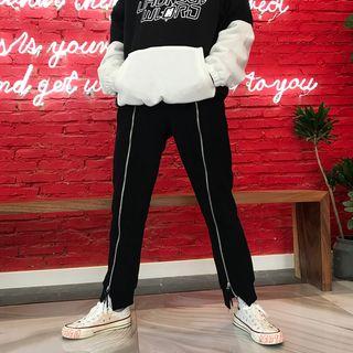 Drawstring Waist Zip Front Pants