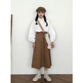 Pocket-detail Long Flare Skirt