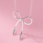 Bow Pendant Sterling Silver Necklace Silver - One Size