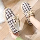 Houndstooth Lace-up Loafers
