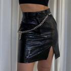 Silver Chain Side-vent Skirt