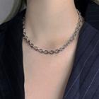 925 Sterling Silver Chunky Choker Necklace - One Size
