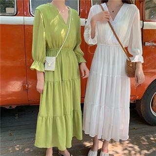 V Neck Bell Sleeve Dress (various Design)