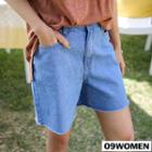 Plus Size - Fray-hem Denim Shorts