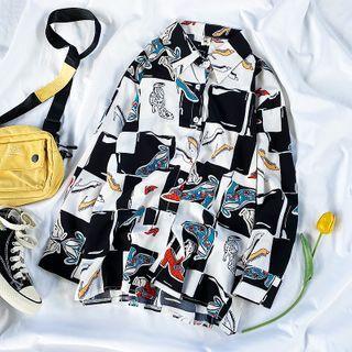 Printed Shirt Shirt - White - One Size