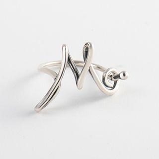 925 Sterling Silver Letter M Ring
