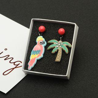 Non-matching Parrot Tree Earring
