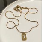 Numerical Pendant Alloy Necklace 1 Pc - Gold - One Size