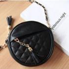 Tasseled Quilted Round Cross Bag
