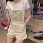 Spaghetti Strap Jumper Shorts / Plain Short-sleeve T-shirt