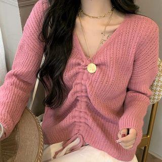 Long-sleeve Drawcord Sweater
