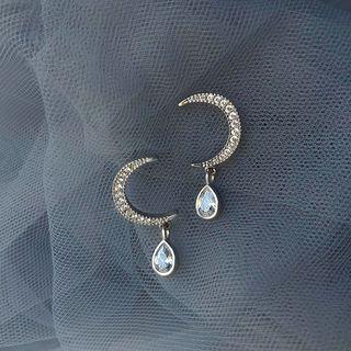 Crescent Drop Earring S925 Silver - As Shown In Figure - One Size