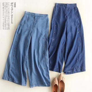 Studded Wide Leg Jeans