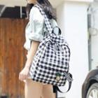 Fruit Embroidered Checker Backpack