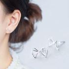 925 Sterling Silver Double Bow Stud Earrings