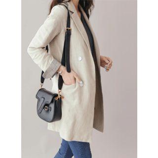 Check-trim Linen Jacket