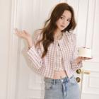 Heart Button Tweed Cropped Jacket / Crop Top