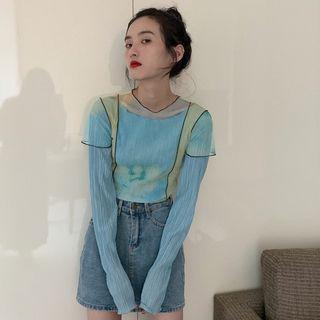Sheer Short-sleeve Top / Long-sleeve T-shirt