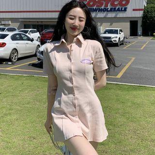 Polo Short-sleeve Single-breasted Plain Dress
