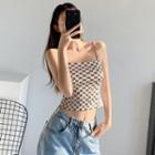 Chain-strap Printed Camisole Top