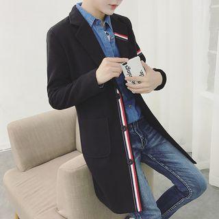 Striped-trim Coat