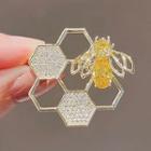 Bee & Beehive Rhinestone Alloy Brooch Ly1671 - Gold - One Size