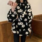 Floral Jacket White Flower - Black - One Size