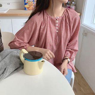 Gingham Blouse Red - One Size