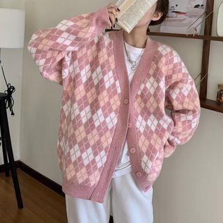 Argyle Print Cardigan / Vest