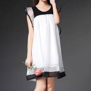Color Block Organza A-line Dress