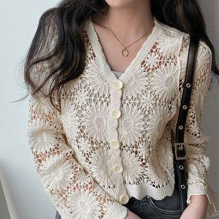 Scallop-edge Crochet Cardigan