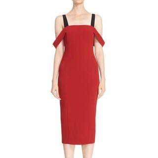 Short-sleeve Off Shoulder Midi Dress