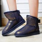 Glittering Ankle Snow Boots