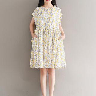 Frilled Floral Shirtdress