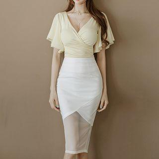 Set: Flutter-sleeve Top + Skirt
