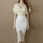 Set: Flutter-sleeve Top + Skirt