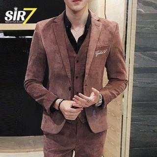 Set: Single Button Blazer + Vest + Pants