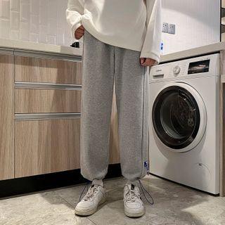 Drawstring-cuff Straight-leg Sweatpants