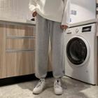 Drawstring-cuff Straight-leg Sweatpants