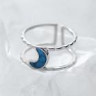 Moon Layered Sterling Silver Open Ring 1 Pc - Silver - One Size