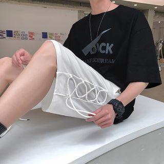 Lace-up Wide Leg Sweatshorts