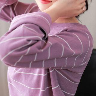 Set: Stripe Top + Wrap-front Miniskirt
