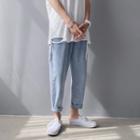 Straight-cut Jeans / Distressed Denim Shorts