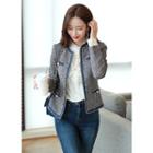 Faux-pearl Contrast-trim Tweed Jacket