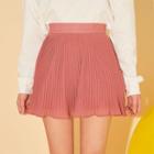 Accordion-pleated Chiffon Mini Skirt