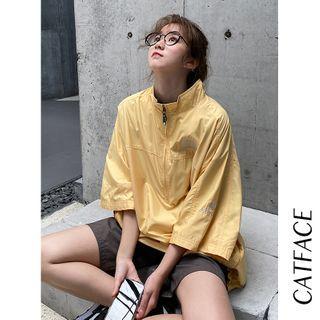 3/4-sleeve Half Zip Sweatshirt